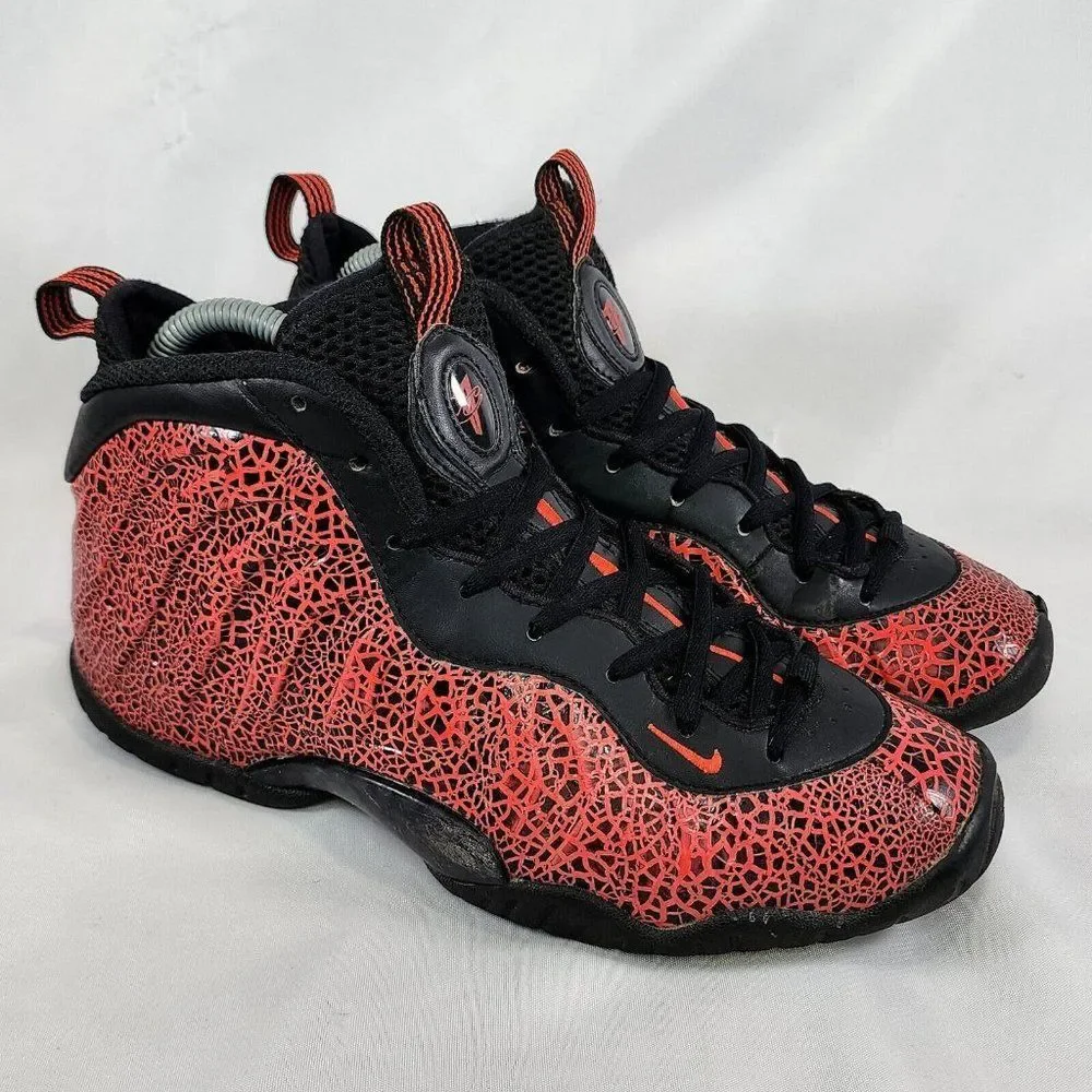 Nike Little Posite One Premium‎ Black Bright Crimson Red Shoe 644791-012 Size 6Y